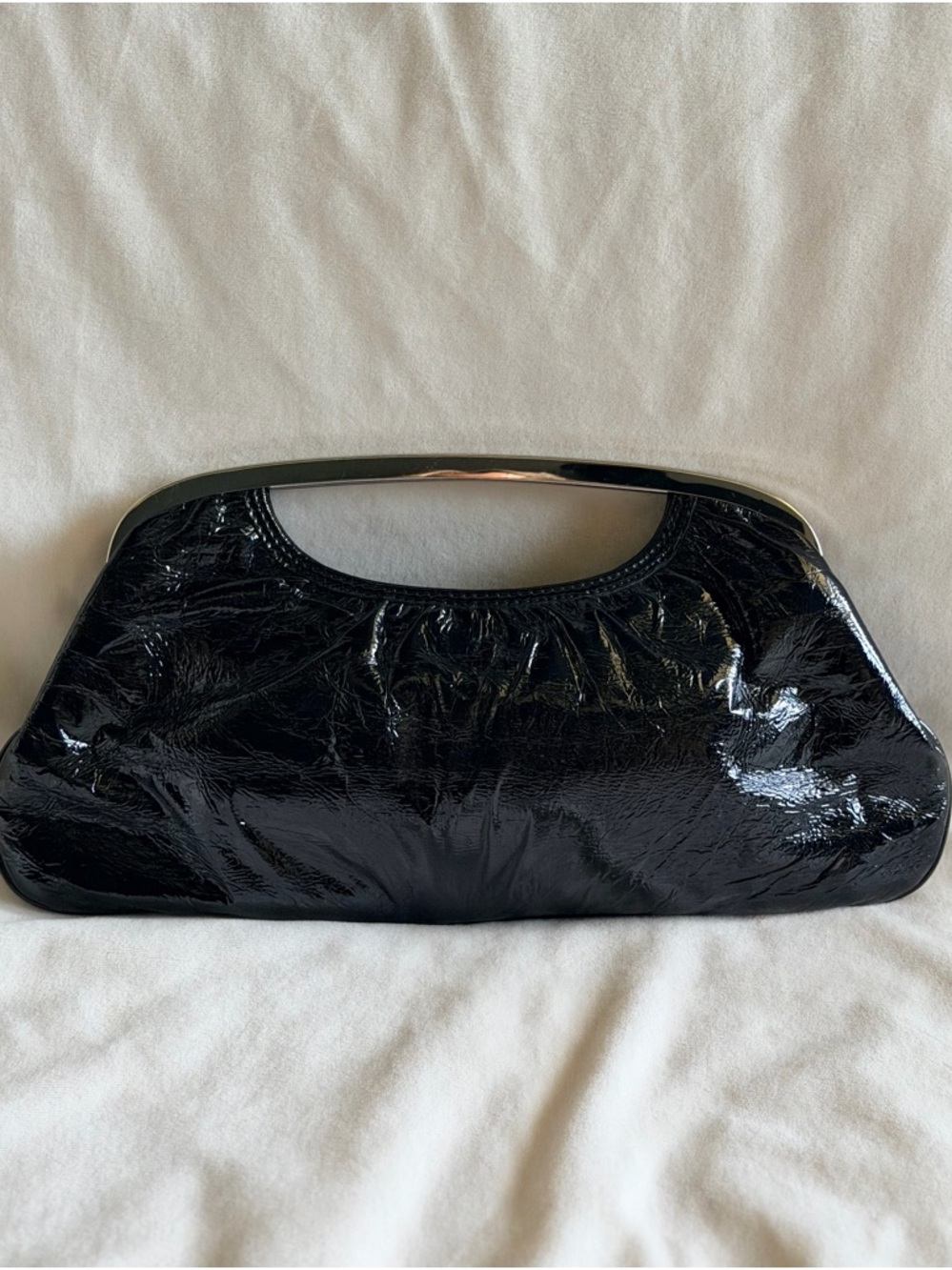 Vintage Express Design Studio Black Patent Frame Clutch Evening Bag Y2K⁠ Goth